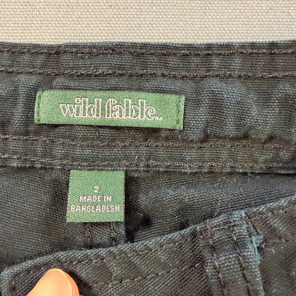 Wild Fable Womens Size 2 Black Wide Leg Cargo Utility Pants Y2K Relaxed Fit
